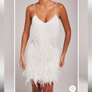 Elegant White Fringe Dress